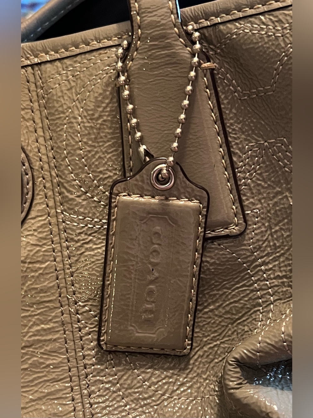 HOST PICK Authentic Coach Signature Stitch Carryall Purse Bag Gray Quiet Luxury - Picture 13 of 13